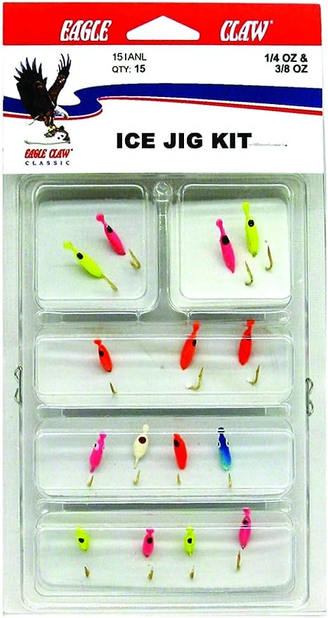 Eagle Claw Ice Jig Kit 15 Piece Assortment Non-Lead – TW Outdoors