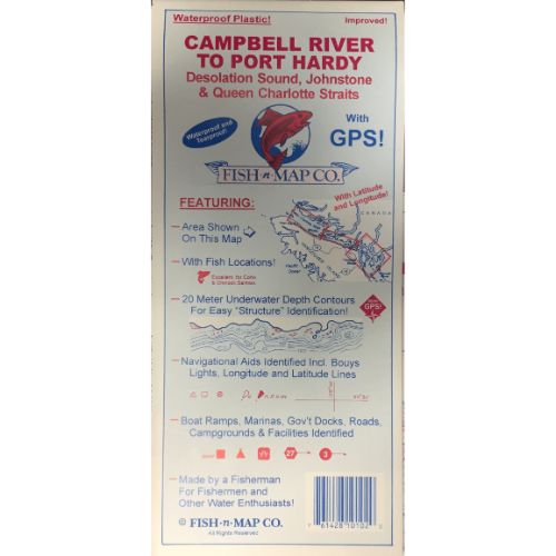 Fish-n-Map Co. Waterproof Map - Campbell River to Port Hardy