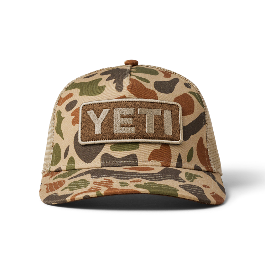 YETI Logo Full Camo Trucker Hat