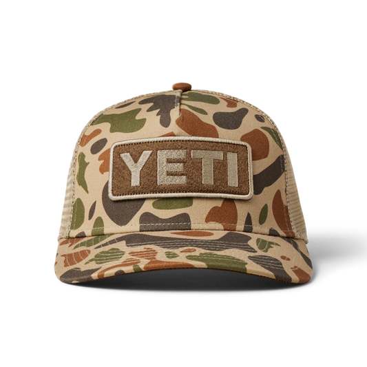 YETI Logo Full Camo Trucker Hat