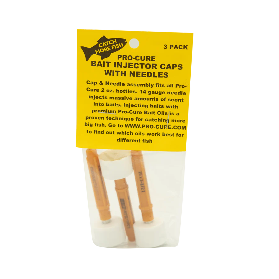 Pro-Cure BT-3PK Bait Injector Needle Caps Regular 3Pk