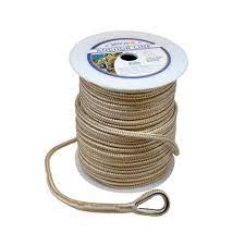 Sea Dog Premium Double Braided Nylon Anchor Line Gold/White, 3/8"