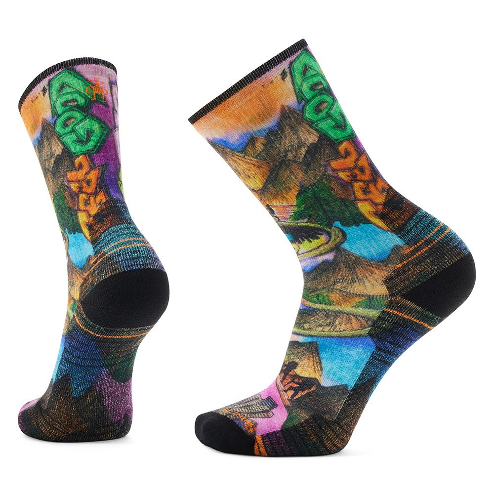 Smartwool Hike Light Cushion Mountain Maze Print Crew Socks